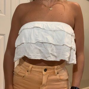 White Flowy Crop Top